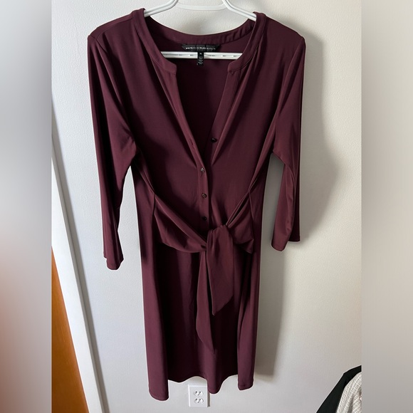 WHBM plum tie dress. Size medium. Worn once - Picture 1 of 2